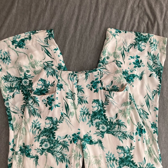 Bohemian Anthropologie ett;twa Wide Leg Green and White Pants - Picture 5 of 9